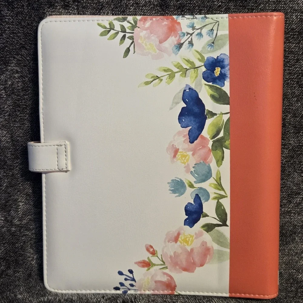 Stampin' Up! Floral 6 Ring Planner Binder Organizer Faux Leather Magnet Closure